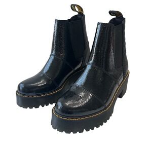 Dr. Martens ROZALIE DISTRESSED PATENT HEELED CHELSEA BOOTS